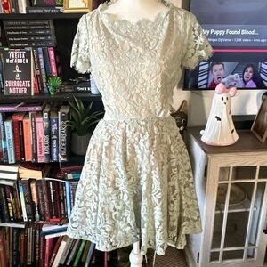 Bebe Size 6 Mint Green Lace Tea dress Cocktail dress